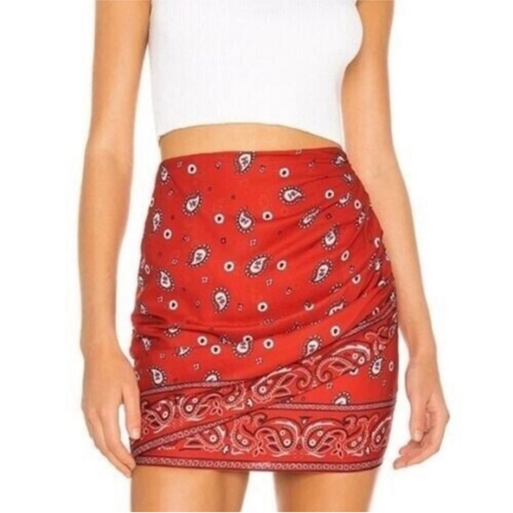 Revolve Superdown Red Paisley Women's Skirt